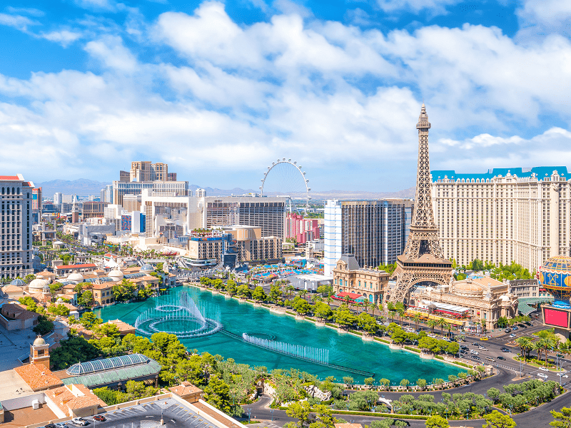 A beautiful daytime picture of the Las Vegas strip