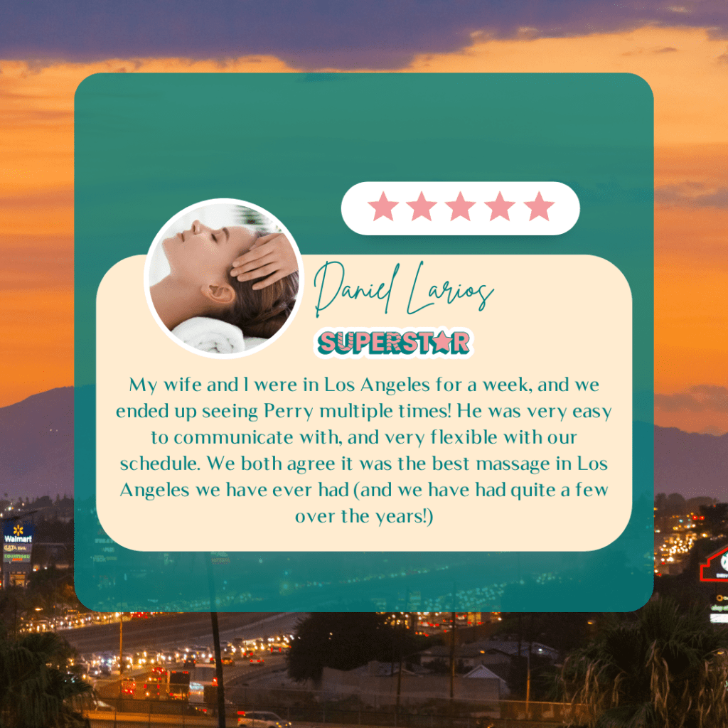 A review for an in-room couples massage in Burbank, CA.