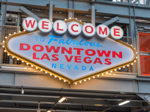 A picture of Downtown Las Vegas representing our in-home massage services