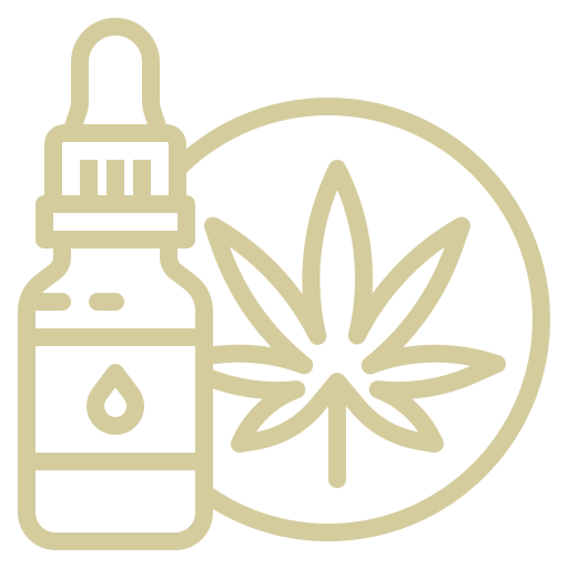 CBD oil in-room massage in downtown Las Vegas symbol