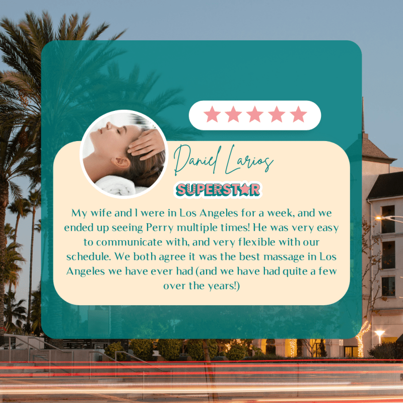 A review for an in-home couples massage in Carson, CA