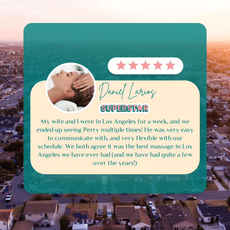 A review for an in-room couples massage in Downey, CA