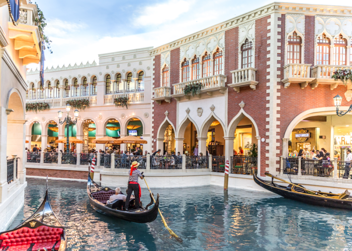 This picture of the Gondola Rides at the Venetian represents something cool and crazy for couples to do in Las Vegas