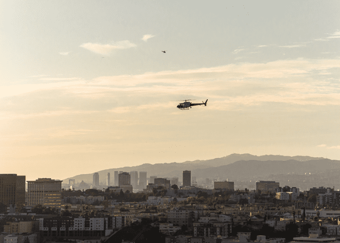 This a picture from a helicopter tour of Los Angeles that represents a once in a lifetime thing to do in Los Angeles