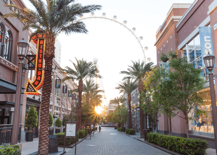 This picture of the High Roller at LINQ represents somehthing cool and crazy for couples to do in Las Vegas