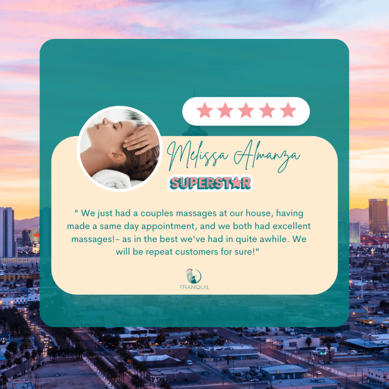 A picture of a hot stone couples massage review in Las Vegas