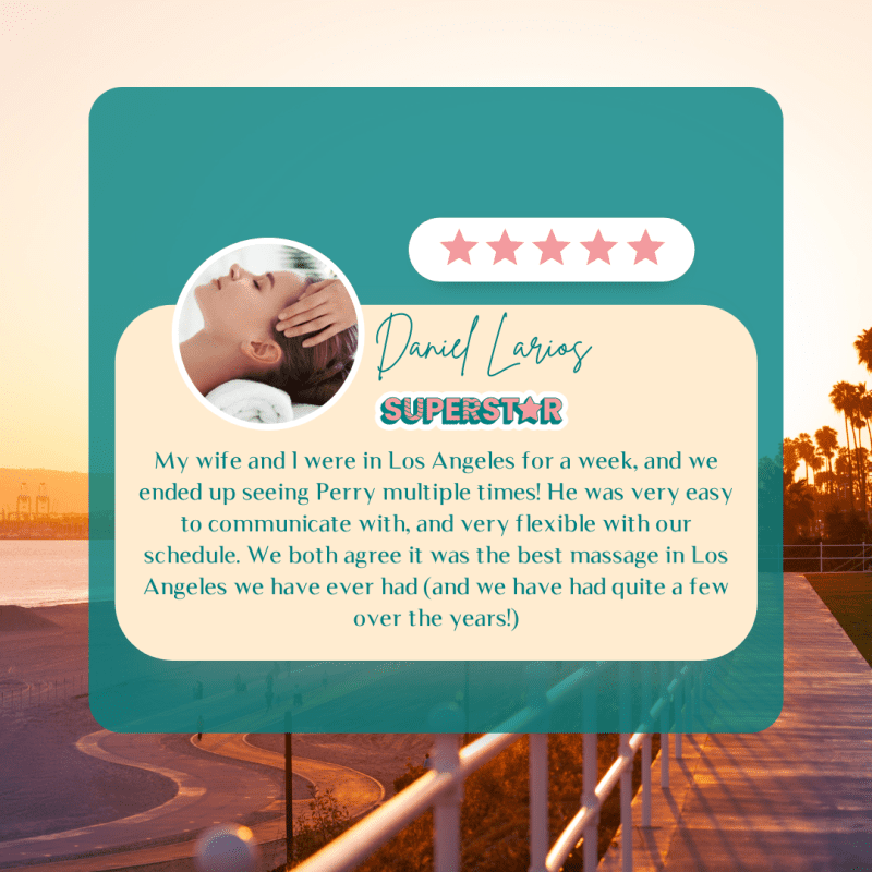 A review for an in-room couples massage in Long Beach, CA