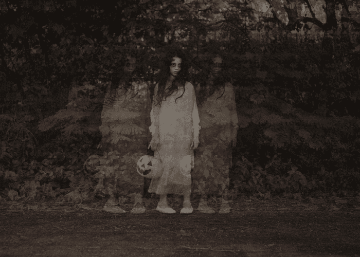 This is a picture of a child ghost used to promote ghost tours in LA as a once in a lifetime thing to do in Los Angeles