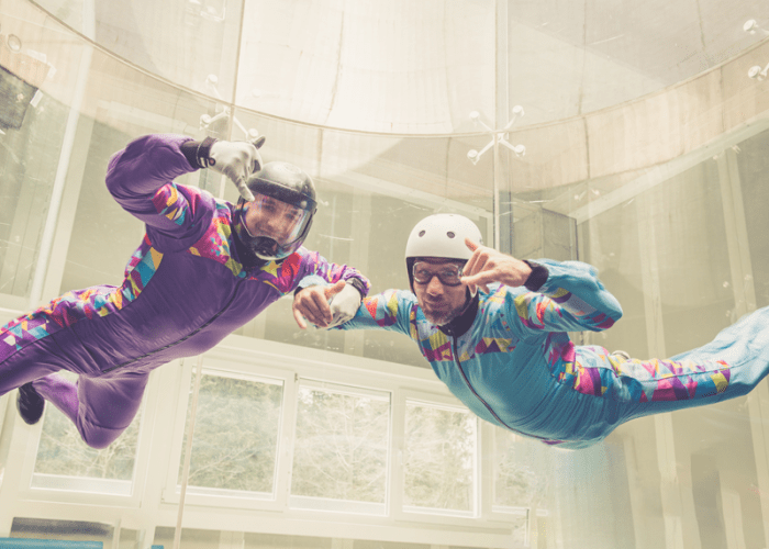 This picture of Vegas indoor skydiving represents something cool and crazy for couples to do in Las Vegas